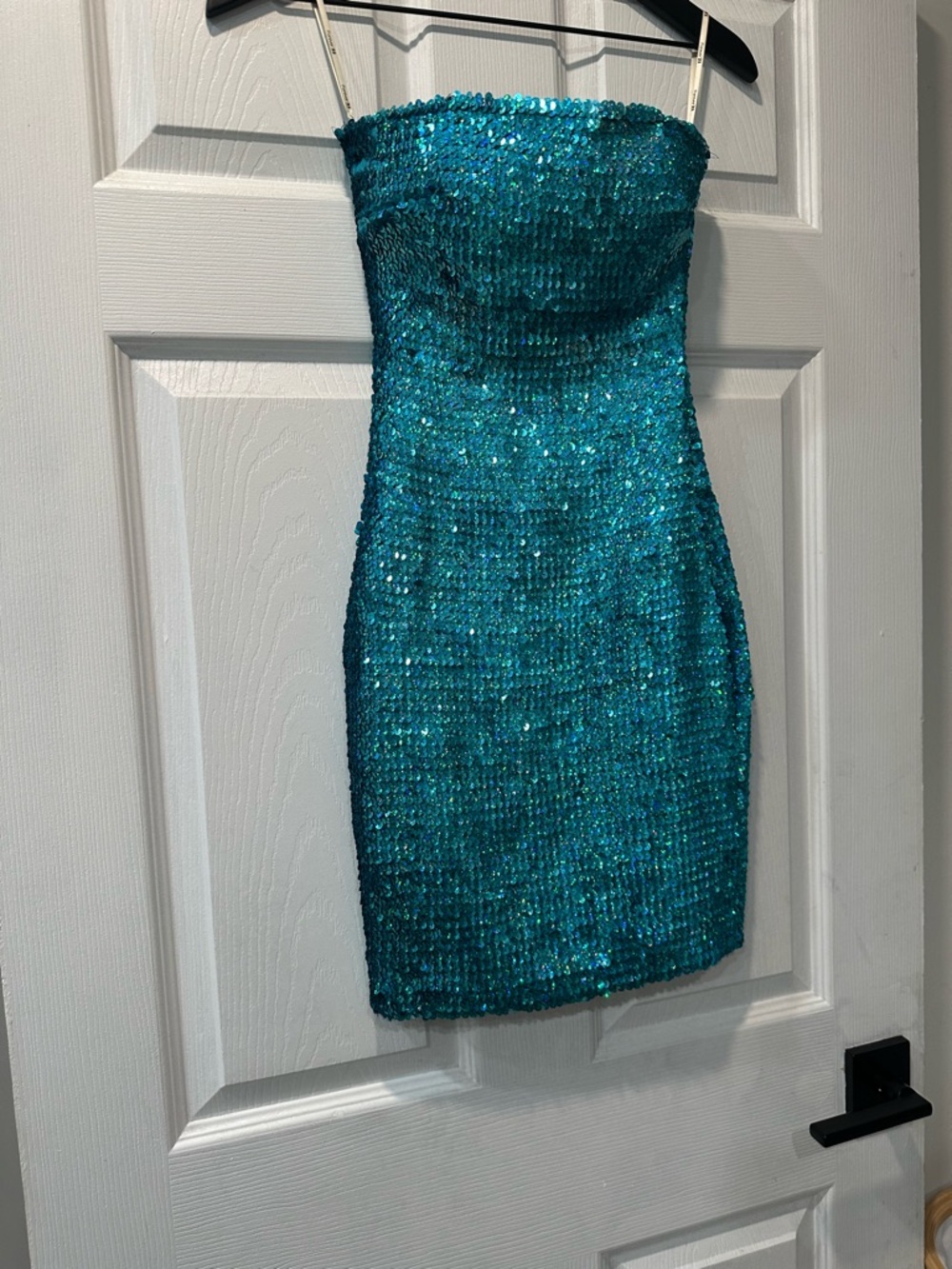 Forever 21 Strapless Sequin Mini Dress in Bright Blue - Picture 3 of 10
